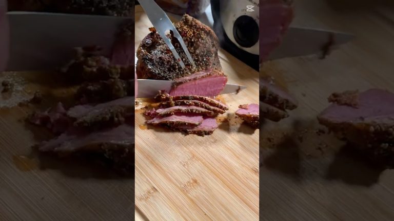 Super TENDER Crock Pot Pastrami! (Liquid Smoke) #shorts