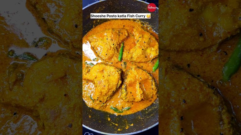 Bengali Fish Curry With Shorshe Posto😋🔥💕#fishrecipe #youtubeshorts #food