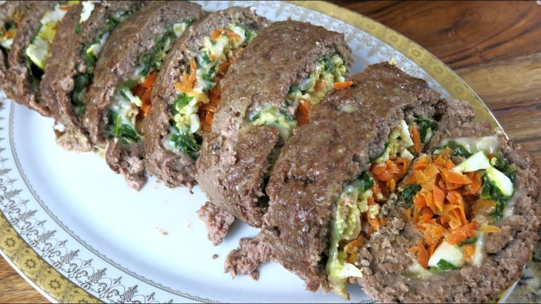Low Carb Egg Stuffed Meat ROLL Recipe – Gluten Free and Keto Friendly!