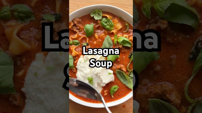 The viral Lasagna Soup recipe is in the description! #shorts