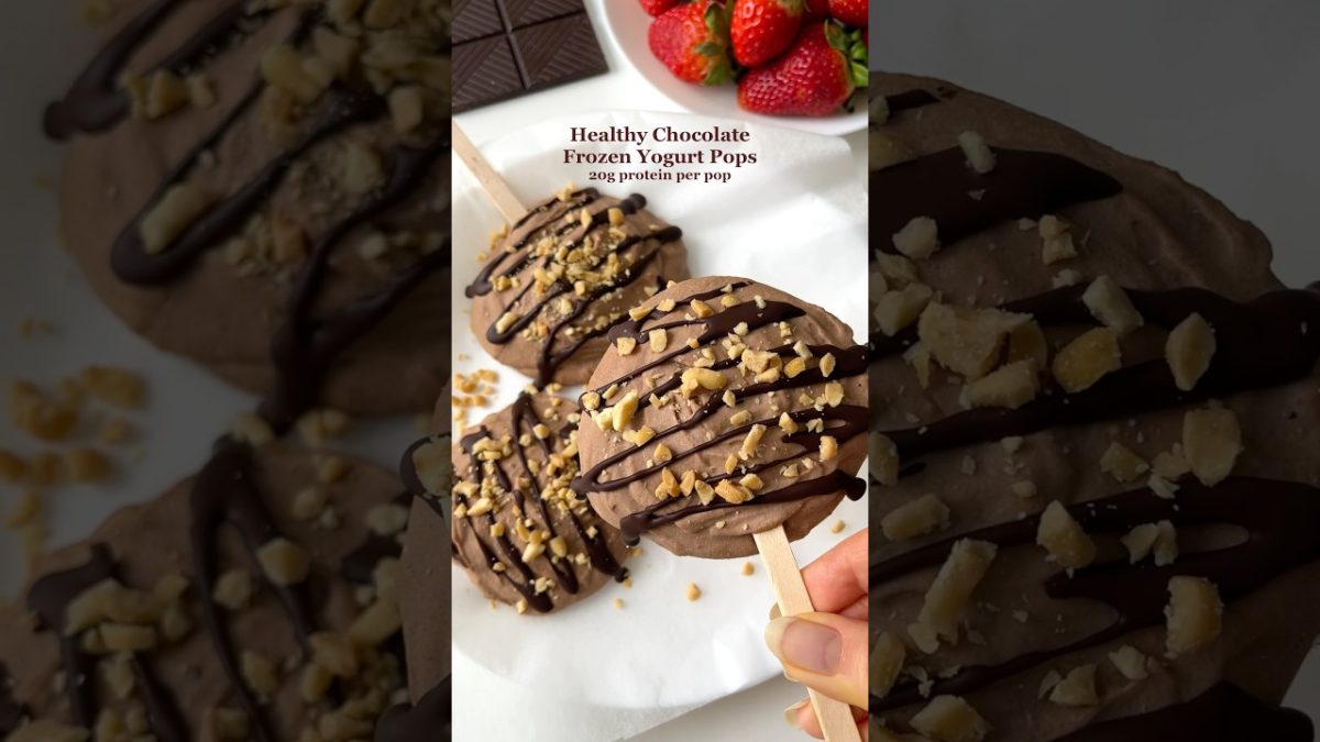 Healthy Chocolate Popsicles😍 20g protein! #healthydessert #easyrecipes #healthyrecipes