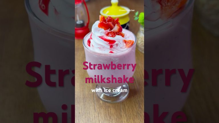 Creamy Strawberry Milkshake Recipe with Ice Cream | Easy Summer Drink | Strawberry smoothie recipe
