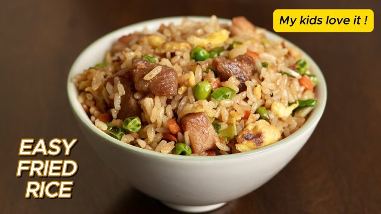 Easy Fried Rice + Quick Tomato Egg Drop Soup, My kids love it!
