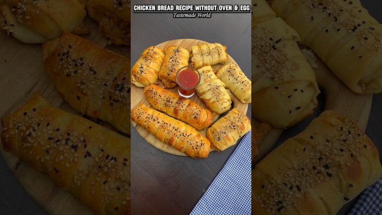 Homemade Chicken Bread Recipe without Oven & Egg #Shorts #ytshorts #bread #snacks #viral #foryou