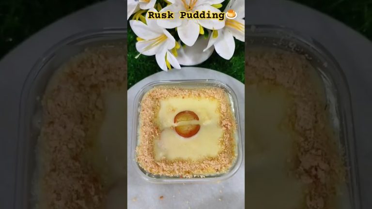 Rusk Pudding Recipe🍮#food #youtubeshorts #shorts #shortvideo