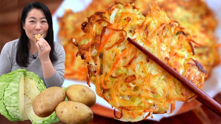 🥔🥬If you have CABBAGE and POTATO, you need to make this DELICIOUS Korean pancake❗️ 바삭바삭한 양배추감자채전 만들기