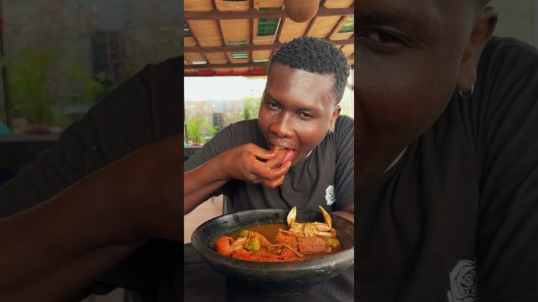 Seafood Ghanaian Light Soup and Fufu at Gyandu Place (Fisherman soup & Fufu) Every Sunday #food