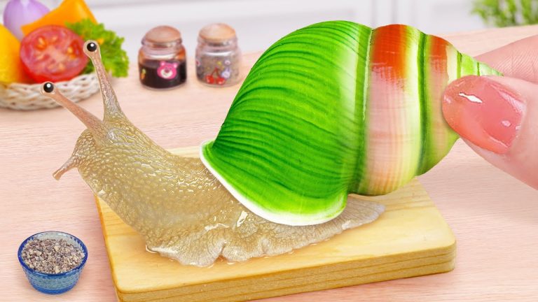 Best Of French Seafood 🔥 Grill Cheese Miniature French Snails Escargot Recipe 🐌 Tina Mini Cooking