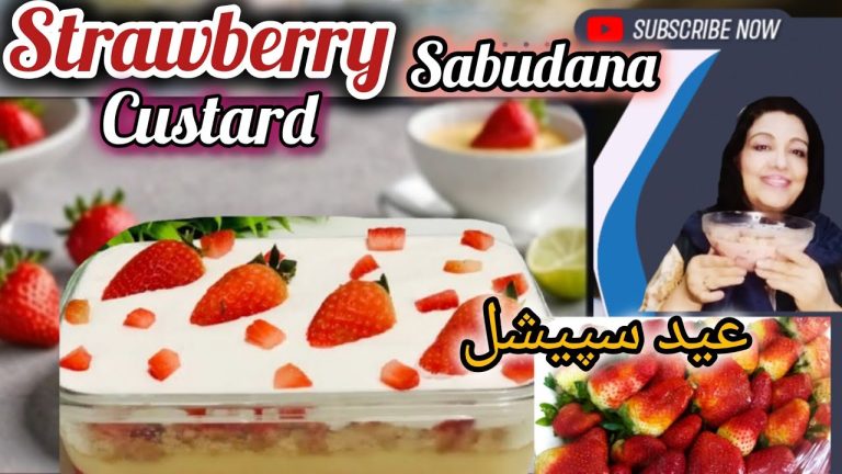 STRAWBERRY SABUDANA Custard Dessert Recipe #eidspecial