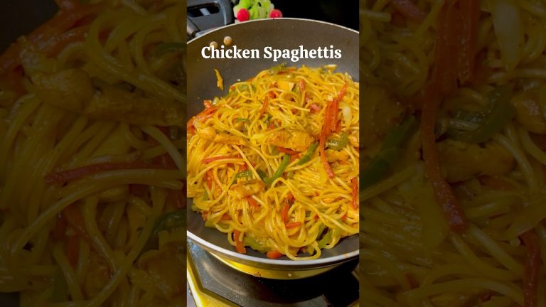 Spicy Chicken Spaghetti Recipe | Chicken & Vegetable Spaghetti | Quick & Delicious Spaghetti Recipe