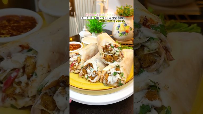 Ramzan Special Chicken Shawarma Recipe with Sauces! 😍🍕 #shorts #food #recipe #easy
