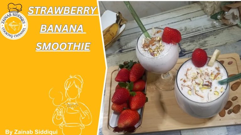 Smoothie Recipe ByZainabSiddiqui/Ramada Recip/Strawberry Banana Milkshake/Strawberry Banana Smoothie