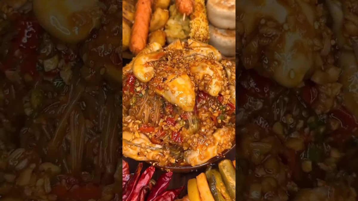 “Ultimate Mukbang Seafood Experience: Scallop & Noodles Cooking Recipe in 15 Seconds! 🇨🇳🍜”#shorts