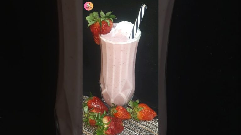 Strawberry Milkshake ASMAR| #shorts #viral #trending #milkshake #icecream #food #recipe #juice