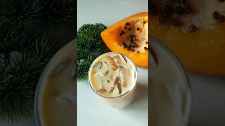 Papaya Milkshake with Nuts – Healthy & Delicious! 😋 #shorts #easyrecipe #smohomemade omemade