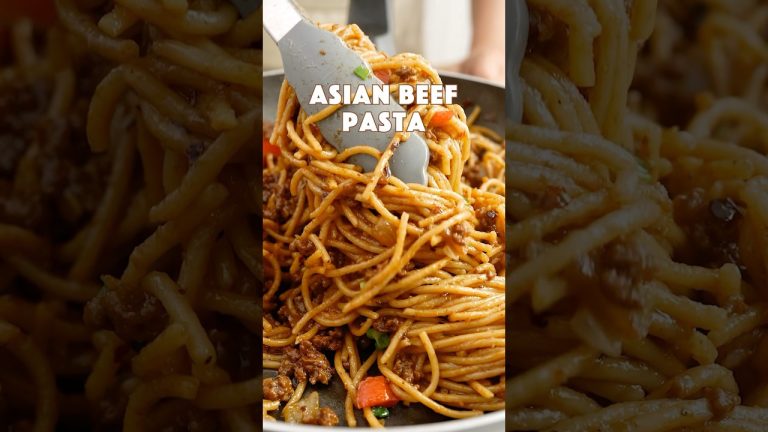 Easy Asian ground beef noodles recipe! Quick dinner ready in 30 minutes! #beef #noodles #dinner