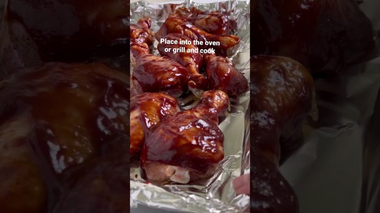 Baked BBQ Chicken Drumsticks 🍗 #healthy #dinner #bbq