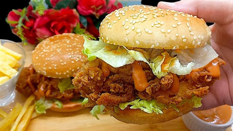 Chicken Zinger Burger Recipe | KFC Zinger Burger Sauce Recipe | How To Make Chicken Burger Recipe