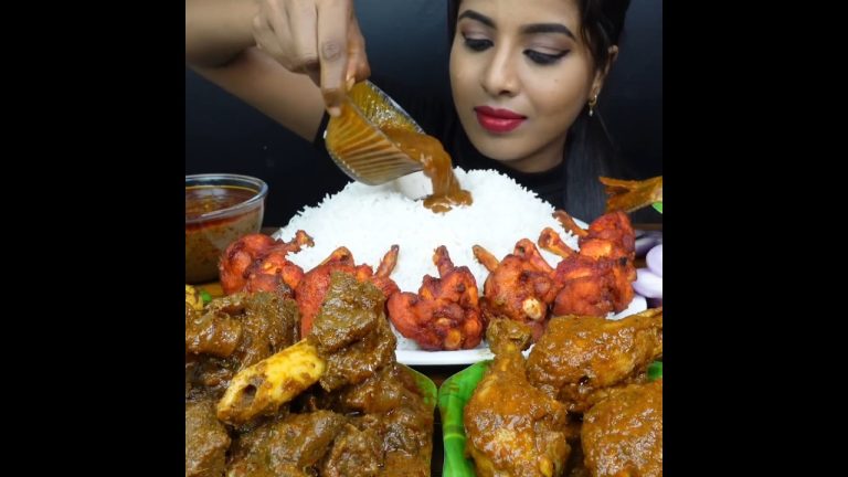 ASMR: EATING SPICY CHICKEN LOLLIPOP🔥 BASMATI RICE || #shorts #mukbangn#asmreating #mukbangasmr #asmr