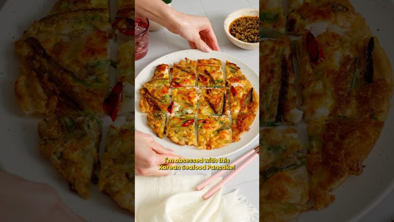 I’m OBSESSED with this Korean Seafood Pancake 😍 #easyrecipe