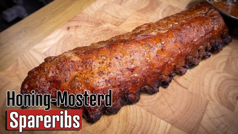 Pittige Honing Mosterd Spareribs van de BBQ – NasQ BBQ