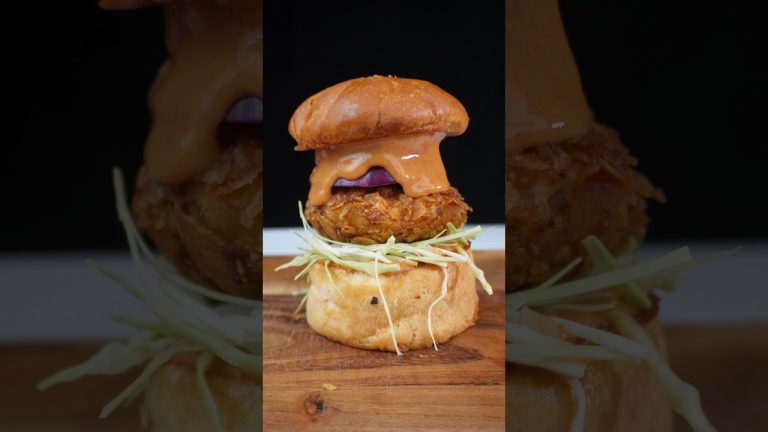 Chicken Tikki Burger With Chips #shorts #asmr