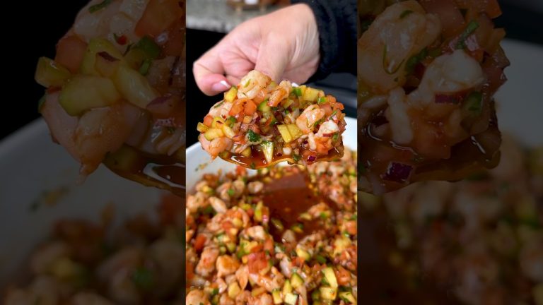 Ceviche de Camarón en Salsa Roja #shorts