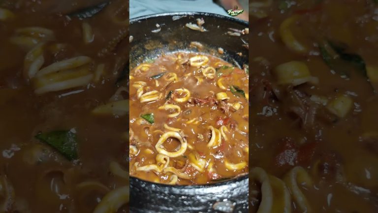 🐙 கனவா மீன் thokku Delicious Seafood Recipes #seafood #farmerfamily #shorts