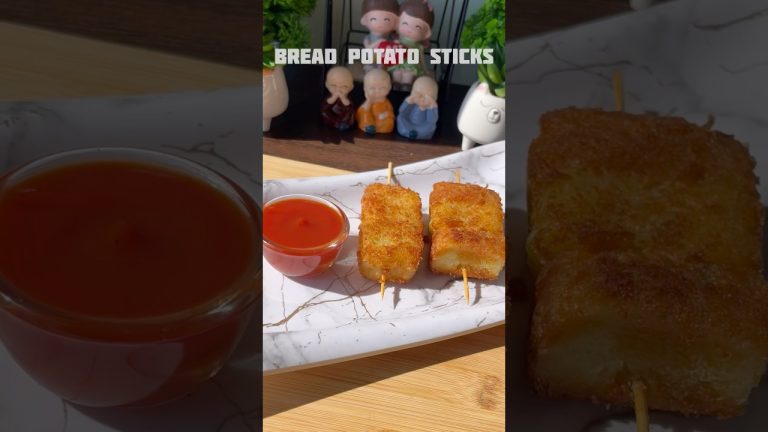 Bread potato sticks recipe #shorts #recipe #potato #bread #snacks #viral #shortsfeed #trending #food