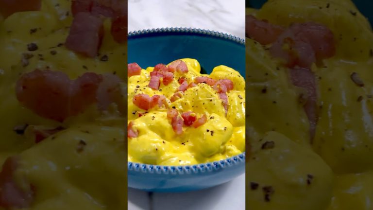 🥔 GNOCCHI con ZAFFERANO e PANCETTA – pronti in 10 minuti!💛🥓 #Shorts