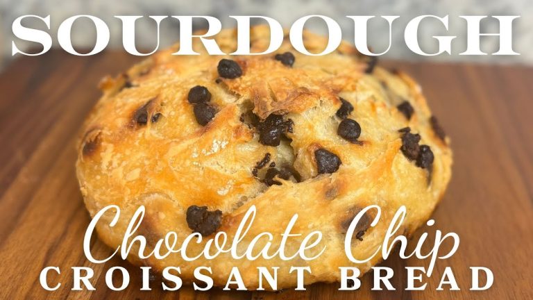 Easy Sourdough Croissant Chocolate Chip Bread – Easy Beginner Sourdough Recipe -Sourdough Inclusions