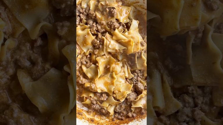 Weeknight Creamy Beef Pasta. Recipe in comments! #pasta #beef #easyrecipe