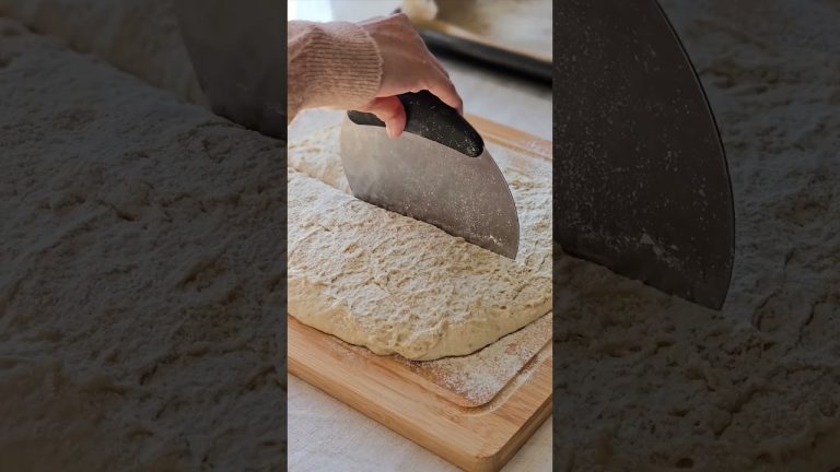 No Knead Ciabatta Rolls Recipe | ASMR Baking #shorts #bread #recipe #ciabatta