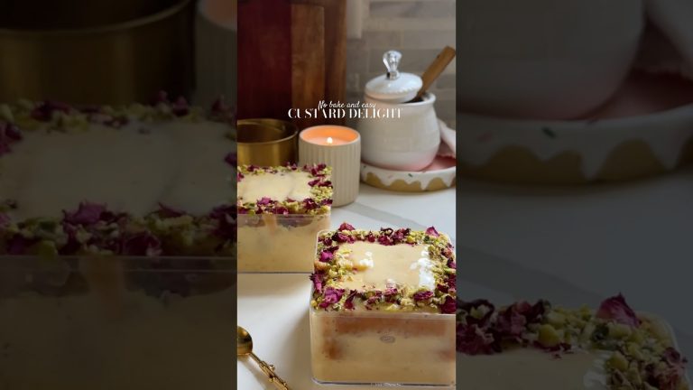 No bake easy dessert with Rusks |easy custard delight recipe|easy dessert #easydessert #dessert
