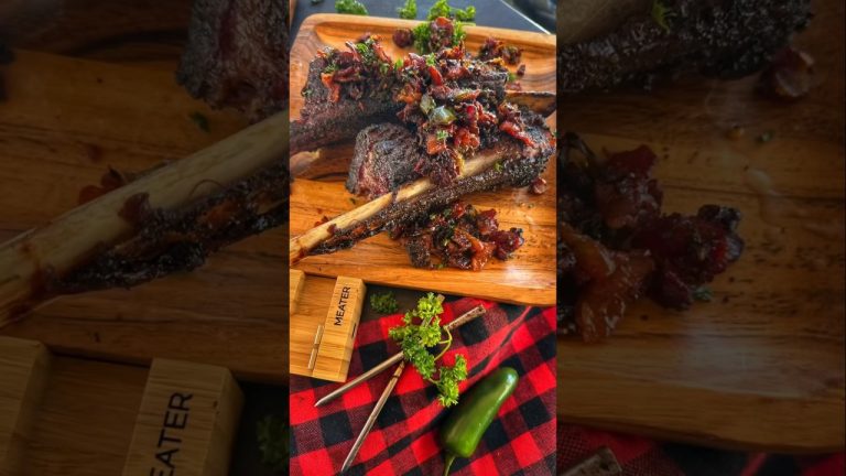 Beef ribs with bacon🥓🍖 #food #cooking #recipe #asmr #4k #hd #outdoorcooking #bbq #foodblogger #like