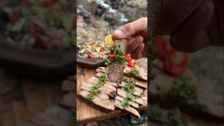 Steak & Salad, anyone?! 😳🔥 #food #cooking #recipe #asmr #steak #4k #hd #outdoorcooking #foodblogger