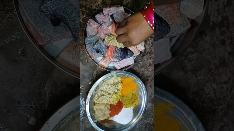 गांव वाली मछली बनाने का सिक्रेट मसाला #food #fishfry #cooking #fish recipe