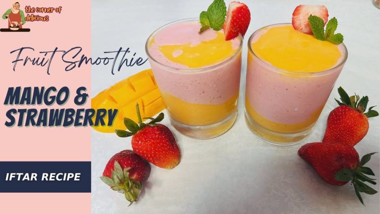 MANGO & STRAWBERRY SWIRIL SMOOTHIE | Healthy | Refreshing Ramadan drinks🌙