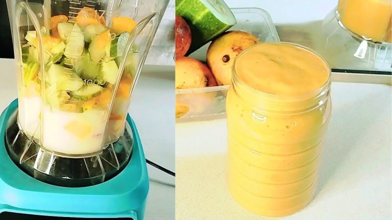 4 Ingredients Cucumber And Mango Smoothie Recipe | How To Make Mango Cucumber Smoothie At Home