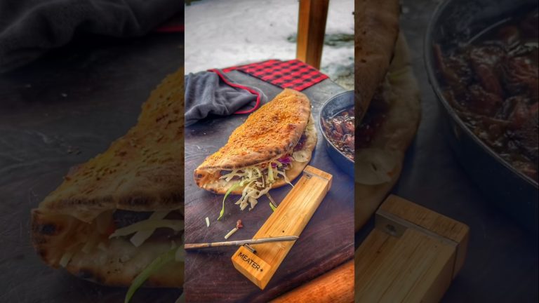 Beef Cheeks Pizza Crust Sandwich🔥 #food #cooking #recipe #4k #hd #pizza #beef #asmr #outdoorcooking