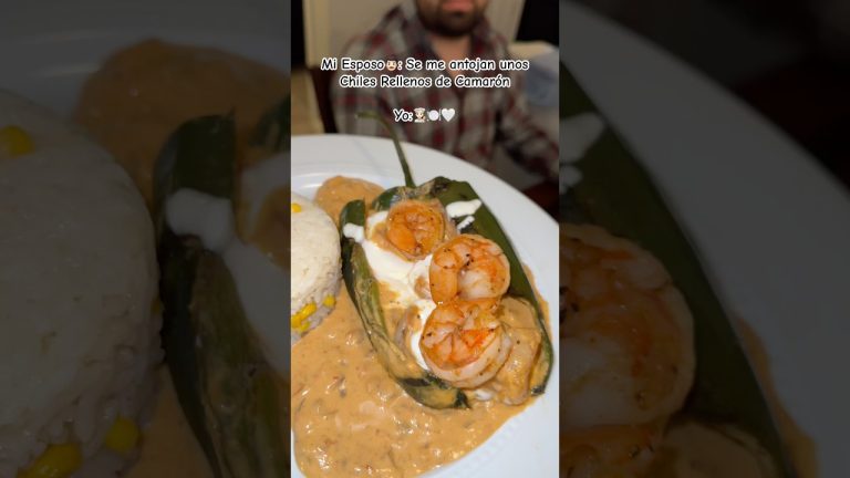 Chiles Rellenos de Camarón 🍤 #mexicanfood #chilesrellenos #recetasfaciles #food #seafood #recipe