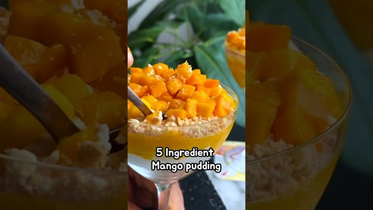 mango pudding recipe – mango custard bread pudding – pudding dessert recipes #shortsrecipe #shorts