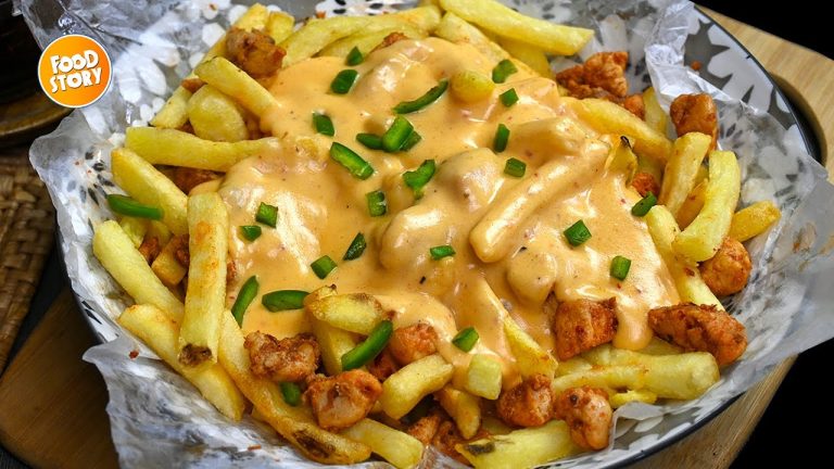 Best Chicken Loaded Fries with Cheese Sauce Recipe By Samina Food Story
