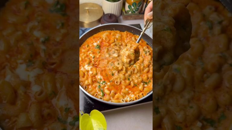 Cheesy Red Sauce Pasta – Quick & Tasty|Veggie Loaded Pasta – Healthy & Yummy#snacks  #viralshorts