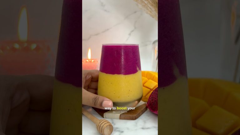 This Mango Banana And Dragon Fruit Smoothie is a perfect Breakfast Recipe🍹