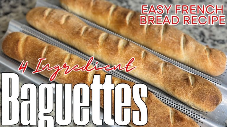 Easy Baguettes – French Baguette Bread Recipe – 4 Ingredients – Easy French Bread Recipe – Italian