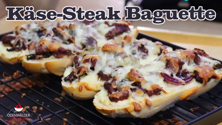 Steak & Käse – Überbackene Baguettes vom Grill