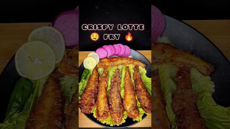 crispy lotte fry 🤤🔥 | bengali fish fry recipe | crunchy fish  | ASMR cooking #shorts