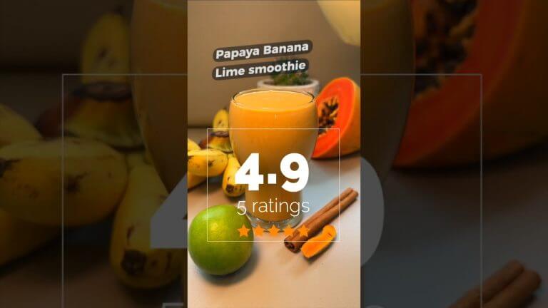 Papaya Banana Lime smoothie | Smoothie recipes #fruitsmoothie #smoothies
