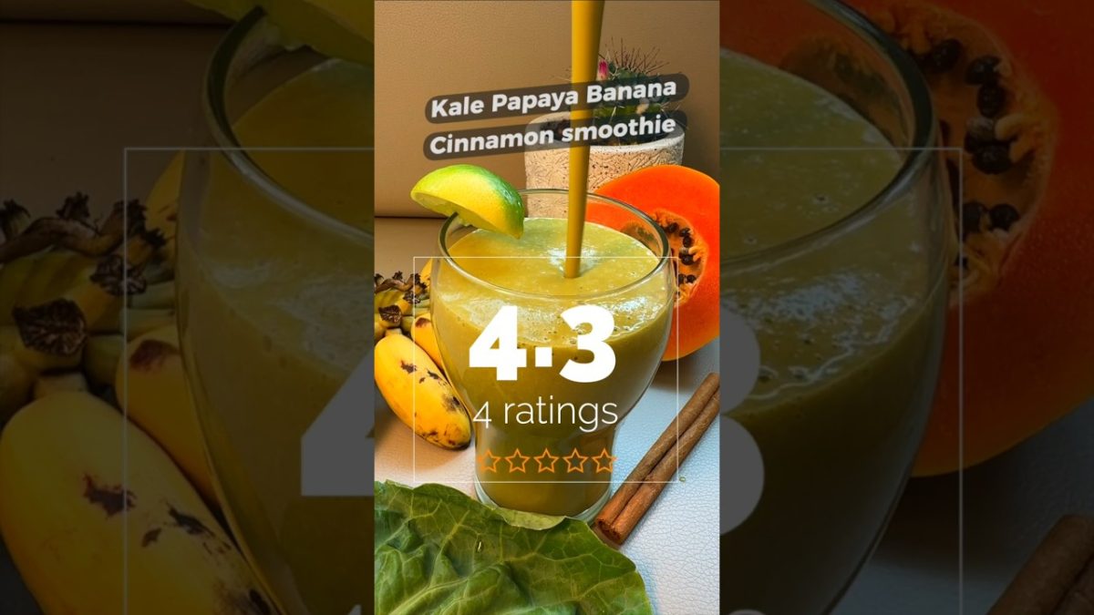 Banana smoothie with Kale and Papaya | #smoothie #smoothierecipes #smoothies